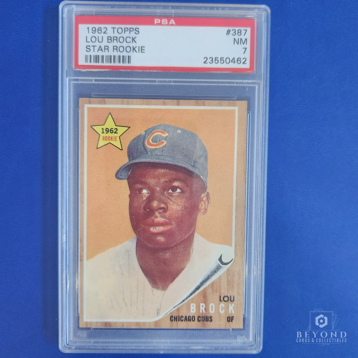 1962 Topps Lou Brock Rookie, PSA 7