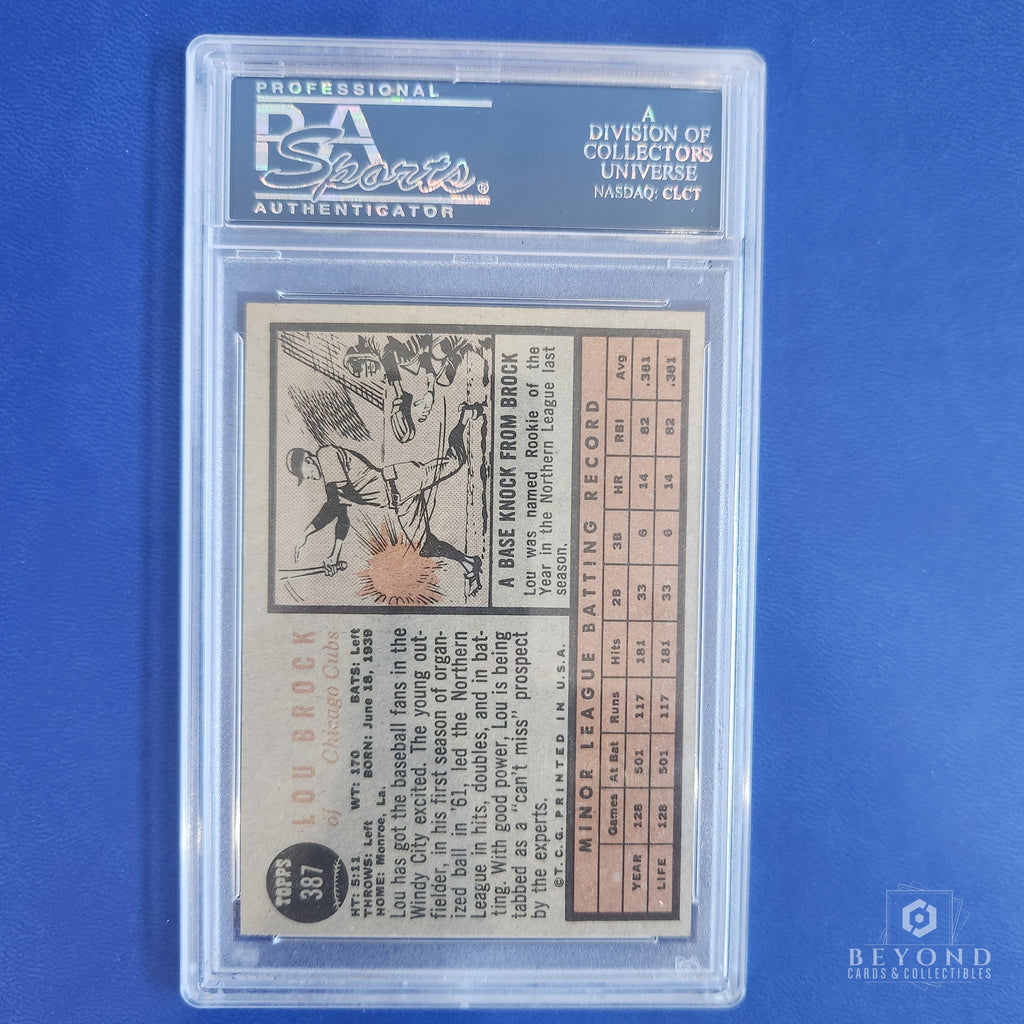 1962 Topps Lou Brock Rookie, PSA 7