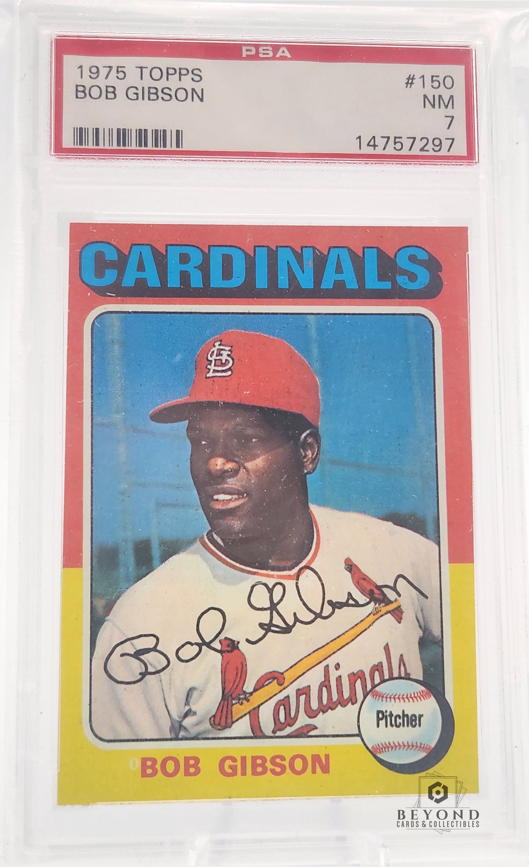 Bob Gibson 1975 Topps #150, PSA 7