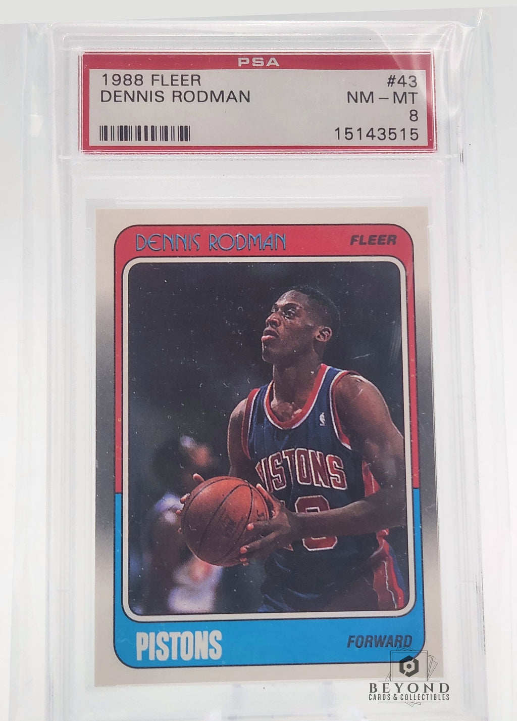 Dennis Rodman 1988 Fleer #43 Rookie, PSA 8